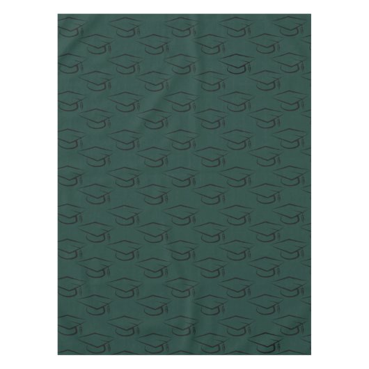 Afstuderen 2024 Pet Patroon Zwart en Groen Tafelkleed (Voorkant)