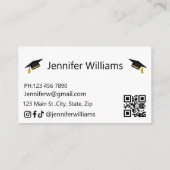 afstuderen 2024 QR code roze script naam kaart (Achterkant)