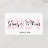 afstuderen 2024 QR code roze script naam kaart (Voorkant)