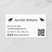 afstuderen 2024 QR code roze script naam kaart (Achterkant)