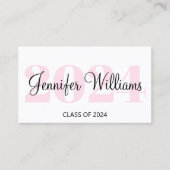 afstuderen 2024 QR code roze script naam kaart (Voorkant)