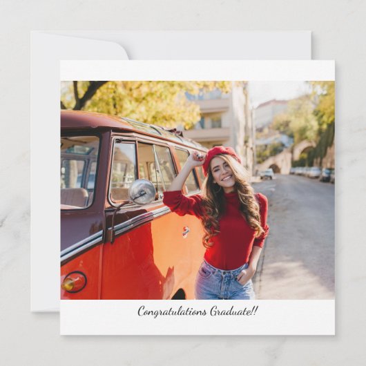 Afstuderen 2024 Rood Afstuderen fotofeest Kaart (Achterkant)