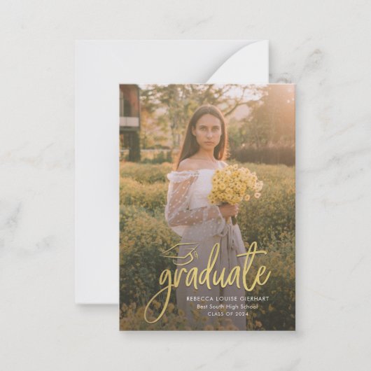 Afstuderen 2024 Script Foto Afstuderen Aankondigin Notitiekaartje (Voorkant)