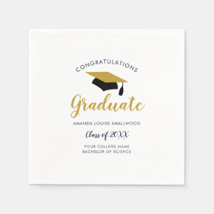Afstuderen 2024 Script Gold Pet Afstudeerder Party Servet