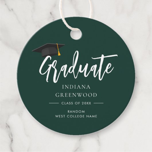 Afstuderen 2024 Script Groen Modern Bedankjes Labels (Voorkant)