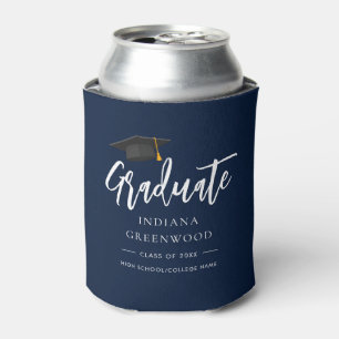 Afstuderen 2024 Script Navy Blue Blikjeskoeler