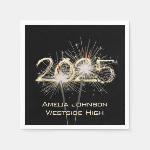 Afstuderen 2024 Sparklers op zwart Servet