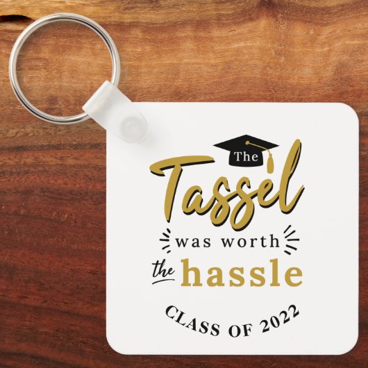 Afstuderen 2024 Tassel was het gedoe Afstudeerder  Sleutelhanger (Voorkant)