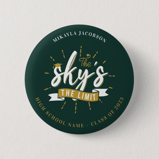 Afstuderen 2024 The Sky's The Limit Afstuderen Ronde Button 5,7 Cm (Voorkant)
