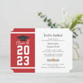 Afstuderen 2024 Typografie Rood Wit Afstudeerder P Kaart (Staand voorkant)