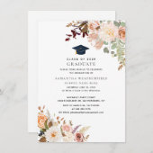 Afstuderen 2024 Waterverf Bloemen Afstudeerder Par Kaart (Voorkant / Achterkant)