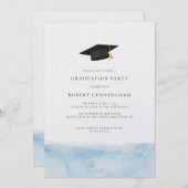 Afstuderen 2024 Waterverf Blue Ombre Afstudeerder  Kaart (Voorkant / Achterkant)