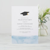 Afstuderen 2024 Waterverf Blue Ombre Afstudeerder  Kaart (Staand voorkant)