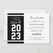 Afstuderen 2024 Zwart-wit Afstudeerder Party Kaart (Voorkant)