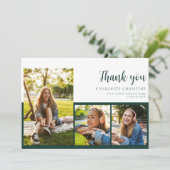 Afstuderen 2025 Afstudeerder 4 foto's Dank u kaart (Staand voorkant)