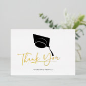 Afstuderen 2025 Afstudeerder Feest Dank U Goud Folie Uitnodiging (Staand Voorkant)