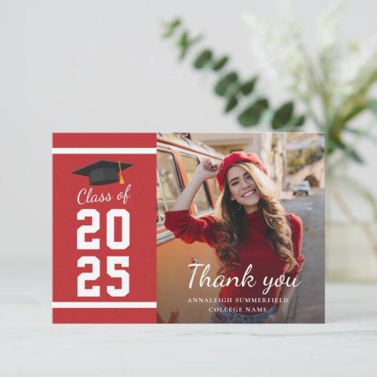 Afstuderen 2025 Afstudeerder Foto Bedankkaart (Staand voorkant)