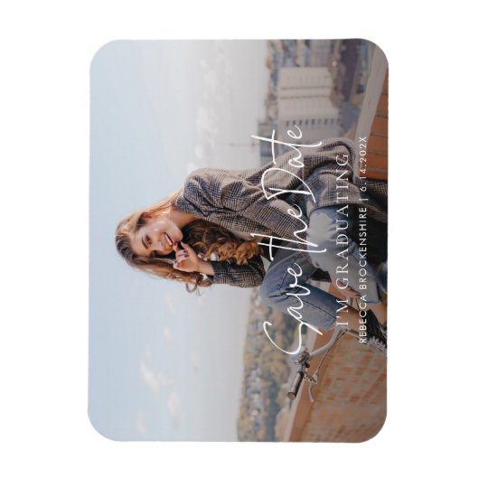 Afstuderen 2025 Afstudeerder Foto Bewaar de datum Magneet (Verticaal)
