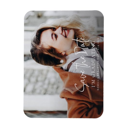 Afstuderen 2025 Afstudeerder Foto Bewaar de datum Magneet (Verticaal)