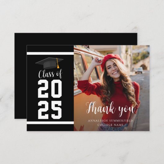 Afstuderen 2025 Afstudeerder Foto Dank U Kaart (Voorkant / Achterkant)