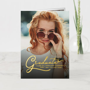 Afstuderen 2025 Afstudeerder Foto Gold Folie Aanko Wenskaart
