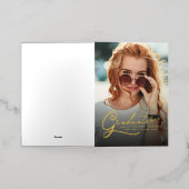 Afstuderen 2025 Afstudeerder Foto Gold Folie Aanko Wenskaart (Buiten Laag)