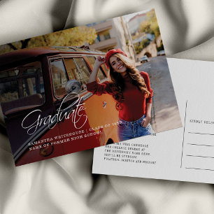 Afstuderen 2025 Afstudeerder Foto Modern College Aankondigingskaart