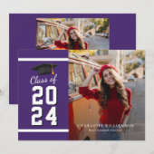 Afstuderen 2025 Afstudeerder Foto Paarse en Wit Aankondiging (Voorkant / Achterkant)