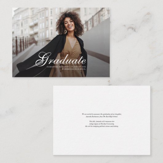 Afstuderen 2025 Afstudeerder Fotoaankondiging Kaar Notitiekaartje (Voorkant / Achterkant)
