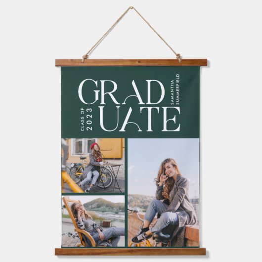 Afstuderen 2025 Afstudeerder Fotocollage Keepsake Hangend Wandkleed (Voorkant)