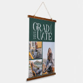 Afstuderen 2025 Afstudeerder Fotocollage Keepsake Hangend Wandkleed (Gebogen)