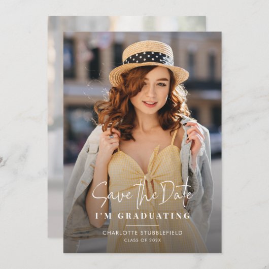 Afstuderen 2025 Afstudeerder Foto's Bewaar de datu Aankondiging (Voorkant / Achterkant)