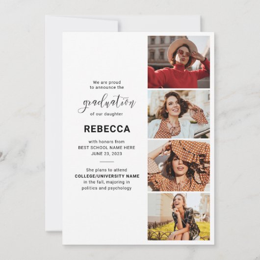 Afstuderen 2025 Afstudeerder Foto's Eenvoudig Aankondiging (Achterkant)