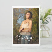 Afstuderen 2025 Afstudeerder Foto's Elegant Bedankkaart (Staand voorkant)