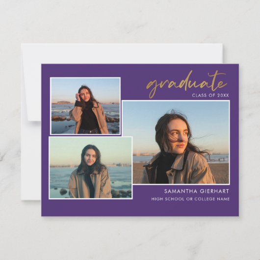 Afstuderen 2025 Afstudeerder Foto's Paarse aankond (Voorkant)