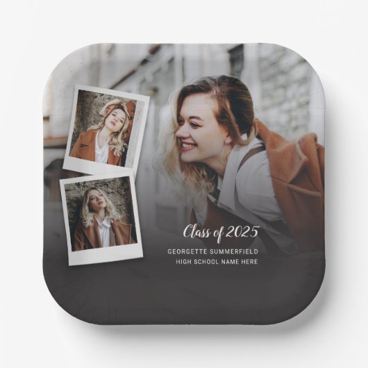 Afstuderen 2025 Afstudeerder Foto's Party Papieren Bordje (Voorkant)