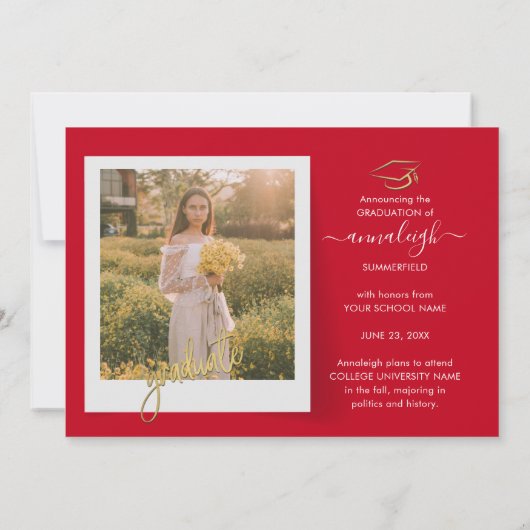 Afstuderen 2025 Afstudeerder Foto's Senior Aankondiging (Achterkant)