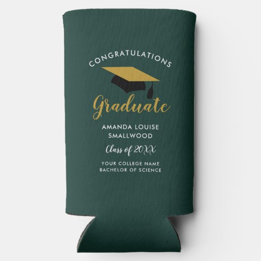 Afstuderen 2025 Afstudeerder Script Party Green Seltzer Blikjeskoeler (Achterkant)