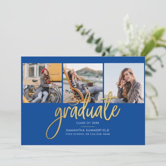 Afstuderen 2025 Afstudeerfoto's Script Modern Aankondiging (Staand voorkant)