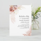 Afstuderen 2025 Afstuderen Foto Pampas Grass Party Kaart (Staand voorkant)