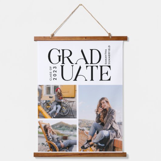 Afstuderen 2025 Afstuderen Fotocollage Keepsake Hangend Wandkleed (Voorkant)