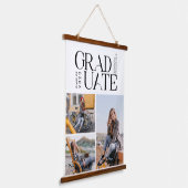 Afstuderen 2025 Afstuderen Fotocollage Keepsake Hangend Wandkleed (Gebogen)