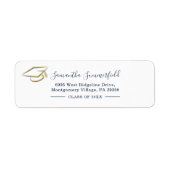Afstuderen 2025 Afstuderen Navy Blue Retouradres Etiket (Voorkant)