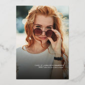 Afstuderen 2025 Afstuderen Party Foto Roos Gold Folie Uitnodiging (Voorkant)