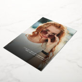 Afstuderen 2025 Afstuderen Party Foto Roos Gold Folie Uitnodiging (Gedraaid)