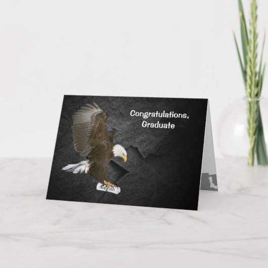 Afstuderen 2025 Bald Eagle met diploma Kaart (Voorkant)