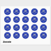 Afstuderen 2025 Bedankt Royal Faux Silver Foil Ronde Sticker (Vel)