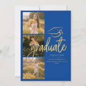 Afstuderen 2025 Blauw Afstuderen Fotocollage Aankondiging (Voorkant)