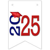 Afstuderen 2025 blauw en rood vlaggetjes (Eerste vlag)