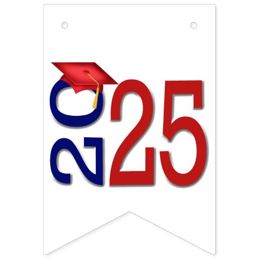 Afstuderen 2025 blauw en rood vlaggetjes (Eerste vlag)